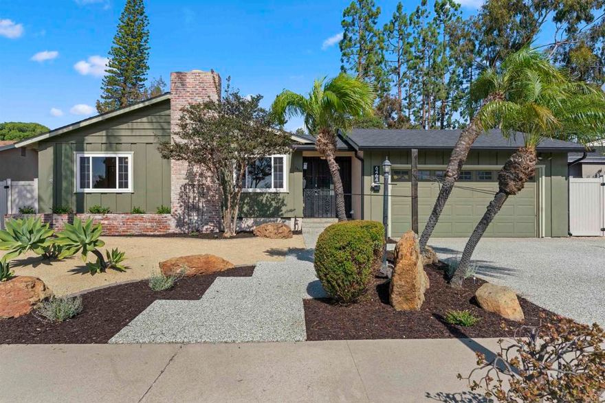 OPEN SATURDAY 10/11 & SUNDAY 10/12 12NOON - 3PM Beautifully updated classic Del Cerro single level ranch home.  Nearly everything in this home has been updated with quality finishes.  Enjoy its fantastic location within one of San Diego's most popular central communities and with GREAT public schools.  Walking distance to shopping/dining and Hearst Elementary School.  PAID SOLAR !  ALL THE RECENT UPDATES FOR THIS CHARMING HOME, MOST IN LAST 5 YEARS:  ---Completely remodeled/enlarged kitchen and addition of family room with custom cabinets, large format porcelain flooring, Silestone quartz countertops ---Both bathrooms beautifully redone with today's designer finishes ---Tankless water heater with recirculation line ---Vinyl back yard fencing ---Dual-paned vinyl windows ---New Roof ---Paid Solar ---Furnace / HVAC ---Xeriscape landscape design throughout entire front/back yard  You'll love the modern open floorplan with gorgeous enlarged kitchen/family room overlooking an awesome center courtyard with fire-pit (gas plumbed/gas starter) and also leading out to private low maintenance back yard--absolutely PERFECT for play and entertaining.  This home is truly MOVE-IN READY.   Centrally located, walking distance to shopping, restaurants and transit.  If you are not familiar with Del Cerro Park & Pool, it is a FANTASTIC private community pool/tennis club and directly across the street from this home.  The membership can be transferred to new owner which avoids having to be on the waiting list, which can be for YEARS...truly Del Cerro's secret gem and steps from your new home.