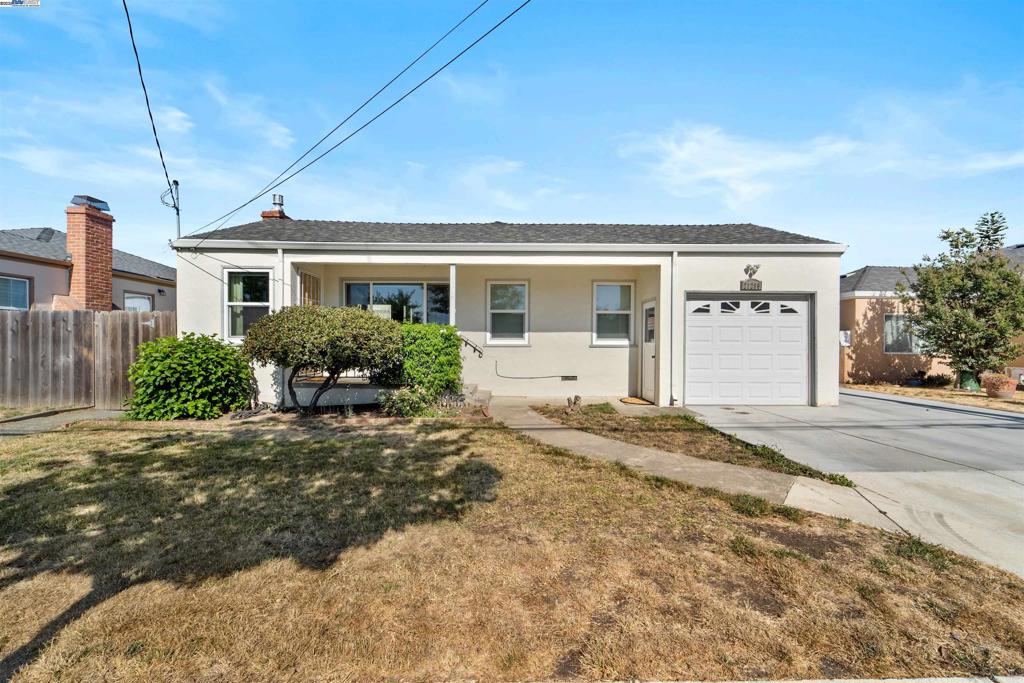 Incredible opportunity to own a house in the Bay Area! Why buy a condo when you can own your own home with a large yard and no HOA rules and fees? This adorable 2 bedroom offers limitless expansion possiblites to extend out or up and potential ADU! Open living/dining room combo with an abundance of natural light and plenty of deck space for outdoor barbecuing and entertaining! Big laundry/mud room off the kitchen and 2 large bedrooms! Located in the heart of the Bay Area, this charmer offers easy commute access via BART or several freeways and bridges! Walking distance to parks and schools and just short hop, skip and jump to major recreational opportunties at Lake Chabot and the Hayward Regional Shoreline!