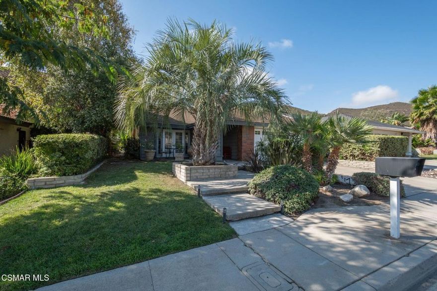 Upgraded single story pool home with a cul de sac location. Custom glass front door leads you into this inviting home. Remodeled living room area with architectural features and a tiled fireplace, hardwood flooring & french doors.  Upgraded kitchen with slate countertops and a Wolfe gourmet stove & stainless appliances. Refrigerator & wine refrigerator are included.  Other kitchen features include coffered ceilings, recessed lighting and a pella bay window.  Hall bath with custom countertops, travertine tile flooring and recessed lighting. Newer carpet in all bedrooms. Primary bedroom with french doors to the pool area. Primary bath with custom tile in the shower area. Primary shower with frameless glass enclosure,  also the bath has an upgraded countertop, sink & vanity. Both baths also have newer Kohler toilets.  Entertainers backyard with privacy featuring a pool, spa, built in barbecue & a covered patio area to relax and enjoy the beautiful backyard.  2 car finished garage with built in storage and overhead storage.  This upgraded home also has dual pane windows, 4 sets of french doors, upgraded interior doors, LED recessed lighting throughout. and newer exterior paint.