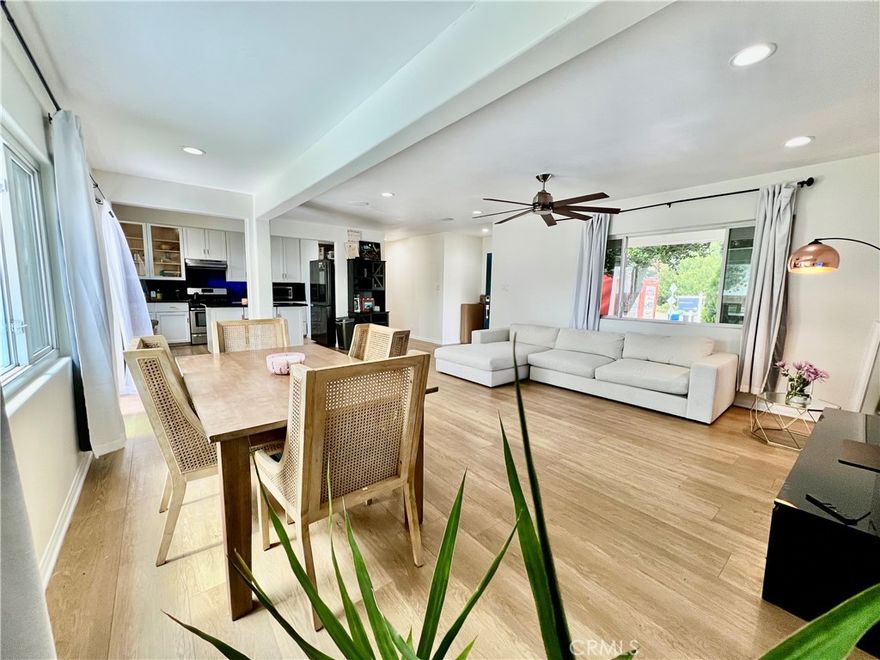 This beautiful MIssion Hills updated home features 3 bedrooms, 2 bathrooms on a generous 1,659 sf of inviting space. garage was converted into DEN with permits and  can be used as a 4th bedroom, additionally an OFFICE off of the DEN are in addition to the 3 existing bedrooms. Open concept layout effortlessly connect s the Living, Dining and Kitchen areas making it ideal for both entertaining and everyday living. Tons of natural light pour in from the updated windows and slider door, that leads to a generous concrete patio and sizable back yard. A mini split air conditioning unit keeps the home cool for comfort living while the bedrooms benefit from individual wall units. The home has an ADU in the back, but due to the size and layout, you will not cross paths. See this wonderful home before its gone.