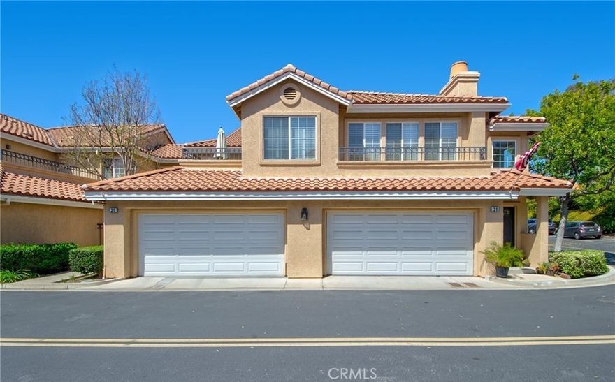 Welcome home to Sunny Rancho Santa Margarita! This wonderful property is nestled in the desirable Sonoma Court community. The home features a wonderful open floor plan complete with cathedral ceilings, open living room with cozy fireplace and plenty of natural light. The kitchen includes stainless steel appliances, brand new quartz countertops, modern sink and faucet and plenty of cabinet space. Dining area opens to kitchen & living room with direct access to outdoor private patio, perfect to sit by a fire pit or grill a delicious meal. Main floor includes a bonus room currently being used as a home office and can easily be used as a third bedroom. The upstairs area is comprised of two ample sized bedrooms with private bathrooms, including a spacious main bedroom with high ceilings and plenty of closet space. This cozy unit is conveniently close to the community pool, spa & guest parking. The garage has Tesla Level 2 charger as well. Superb location, adjacent to O’neill Regional Park and a very short distance to restaurants, shopping, gym, biking & hiking trails and easy access to toll roads. This is one you don’t want to miss!