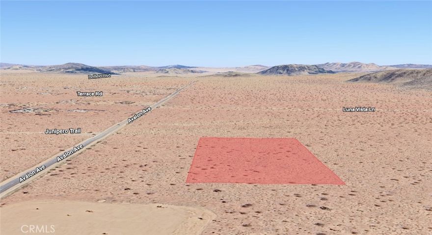 4.70 acres zoned Residential Vacant Land ready for your vision. Land parcel identified by APN:0631-091-45-0000. No situs address assigned by county; address shown is for MLS input only. GPS coordinates: 34.217762, -116.385194. Buyer to verify zoning, permitted uses, and utility availability.