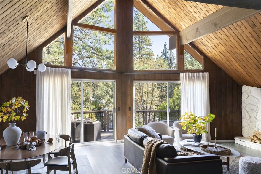 Set across from the golf course, this updated prow-front cabin blends natural light, comfort, and effortless mountain living. With plenty of easy parking, access is seamless year round. Inside, the expansive prow windows pour light into the open floor plan, highlighting the kitchen and inviting living space. The main-\ level primary bedroom includes an ensuite bath and direct access to the outdoor patio, complete with a fire pit and jacuzzi for slow mornings or cozy evenings under the pines. Upstairs offers a bunk room and an additional bedroom with a full bath. Downstairs, a spacious game room creates the perfect spot for movie nights and board games.With a private outdoor patio, deck for relaxing, and a versatile game room, the home is designed for easy entertaining in every season. As an added bonus, the property has a strong rental history and includes lake rights.