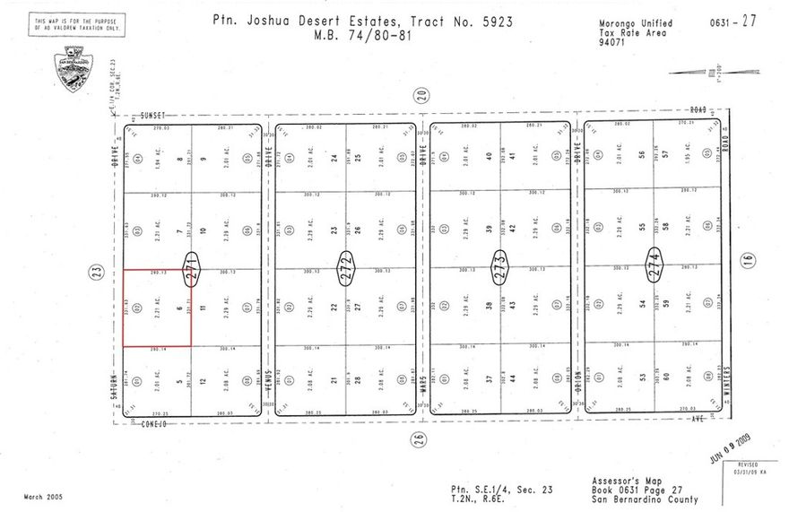 Exceptional 2.21-acre desert retreat on Saturn Drive offering unlimited potential for off-grid living or investment property. This flat, buildable parcel features typical Mojave desert vegetation and sits in unincorporated San Bernardino County with residential zoning allowing custom home construction, ADUs, and agricultural activities. Dirt road access provides privacy while maintaining connectivity to Highway 62 corridor. Power lines located approximately 650 feet away at Saturn Drive and Sunset Road intersection - buyer to verify all utility connections and costs. Property benefits from Joshua Basin Water District service area and excellent cell coverage for remote work capability. Located minutes from park entrance, this vacant land offers dark sky stargazing, hiking access, and investment upside in California's fastest-growing desert community. Perfect for buyers seeking acreage, privacy, and proximity to outdoor recreation. Joshua Tree's buyer-friendly market with 38.7% projected job growth creates ideal acquisition timing. APN 0631-271-02-0000. GPS coordinates 34.24367, -116.31928 provide precise location for site visits. Zoning allows residential development with proper permits. Ready for your vision - whether vacation retreat, permanent residence, or rental investment. Contact for utility verification details and development guidance.