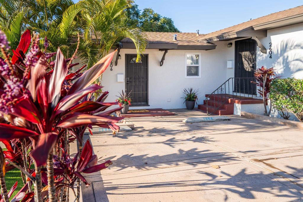 Prime Old Town Location -3 Units + Expansion Potential- Located at 2604-06 Juan Street & 4110 Twiggs Street, 1 block from the center of Old Town in a highly desirable area next to Presidio Park. This three-unit property includes a 1BR/1BA duplex & standalone 1BR/1BA unit. The duplex features dual pane windows & privacy fencing. The standalone unit has a new roof. All units have private patios and in-unit laundry. Property offers great curb appeal & is sold fully furnished with active City of San Diego short-term rental licenses & Airbnb Super-host status. Renovated in 2022 with new interior/exterior paint, quartz countertops, ceiling fans, & two new water heaters. Parking for 5+ vehicles. Walking distance to MTS station. Centrally located—5 minutes to Mission Hills & Hillcrest, 7 minutes to Point Loma & Downtown San Diego. Feasibility study by ADU Geeks available for potential 4-unit expansion (6 units total). Potential bay views with second-story addition.