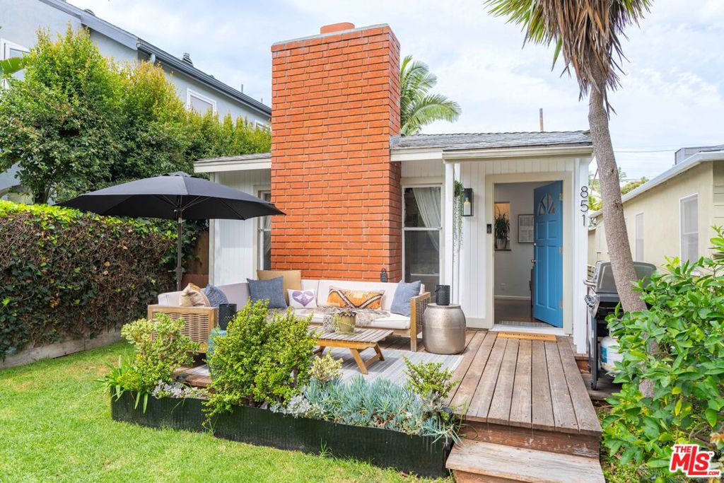 This quintessential Venice bungalow is the perfect blend of beachside charm and Westside convenience, ideally located in the coveted Golden/Oxford Triangle just minutes from Abbot Kinney, the Marina, bike paths, and some of LA's best dining. Tucked away on a quiet street, the home welcomes you through a gated, sun-filled front yard with lush grass and a spacious deck perfect for entertaining or relaxing. Inside, a charming stone fireplace anchors the living and kitchen area, while the hallway leads to a fully remodeled bathroom and two generously sized bedrooms with wall-to-wall custom closets. The back door opens to a one-car garage and covered carport, offering flexible space for outdoor dining, a lounge area, or future ADU potential. Use as-is for an Airbnb or long-term rental and enjoy immediate investment upside. Updated with new windows, central heating, ceiling fans, gas fireplace, full-size washer/dryer, and abundant storage, this small but mighty home offers everything you need to live beautifully by the beach. Located in the highly rated Coeur d'Alene Elementary School district and walking distance to excellent private schools, this is a rare opportunity in a forever appreciating neighborhood. Please do not disturb Occupants. By appointment only.