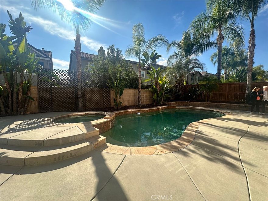 4 BR POOL HOME in gated community and close to freeway for easy access for commuters! The home features a spacious living room/dining room combination that leads into the family room and kitchen areas. Plenty of convenience with a built-in desk, lots of cabinets, a kitchen island and a gas stove. The sliding doors lead out to the beautiful back yard that features your private pool and spa! Extra convenience with the downstairs bedroom and full bath. Upstairs you'll find a spacious primary bedroom suite with large walk-in closet, double sink vanity, walk-in shower and large tub. Upstairs also feature two added bedrooms, a full bath with dual sinks, a loft and upstairs laundry closet. Plenty of shopping and restaurants within minutes. Welcome to Murrieta and all it has to offer.