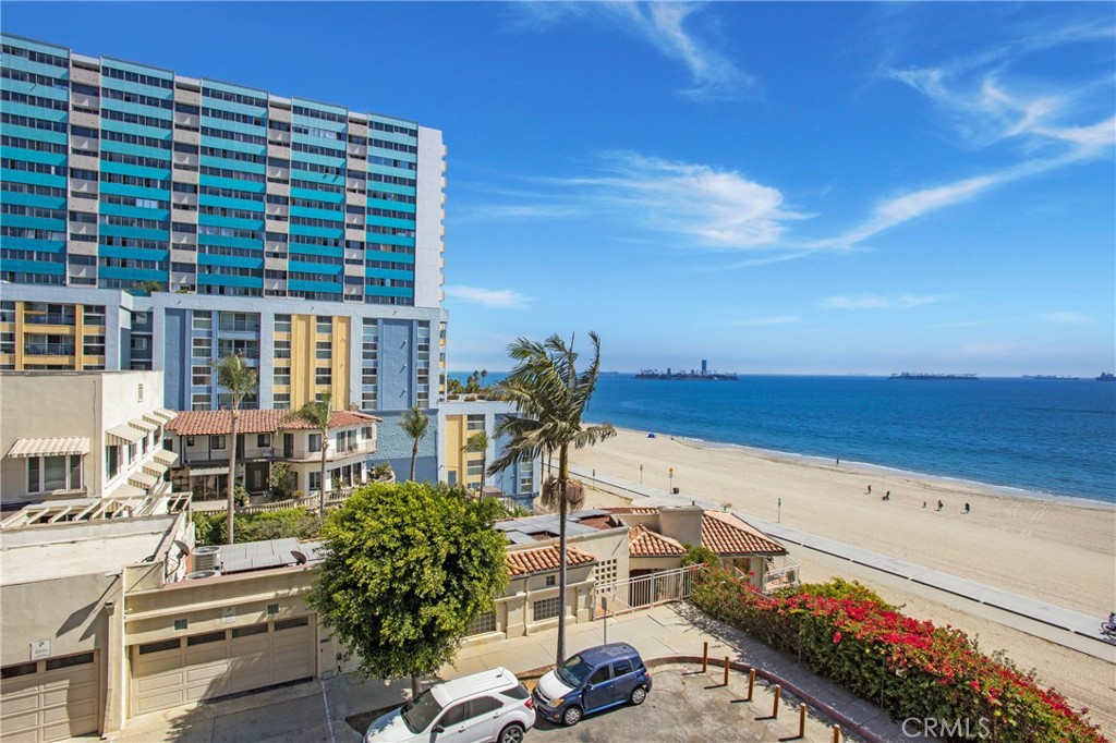 Welcome to your Oceanfront abode. This incredible condo offers breathtaking views from the living room and bedroom. Just steps way from the sand and direct beach access. With upgraded kitchen cabinets and quartz counter-tops, newer appliances, in-unit washer/dryer, and central air condition, walk- in closet with a generous amount of storage space. Enjoy the ocean breeze from your private balcony. This is the perfect location, assigned secured - garage parking with storage and ample parking for guests. HOA includes full access to pool and hot tub overlooking the water, clubhouse and gym with front ocean views. Centrally located near Belmont Shores, Downtown Long Beach, Aquarium of the Pacific, Shoreline Village, Bixby Park and The Queen Mary.