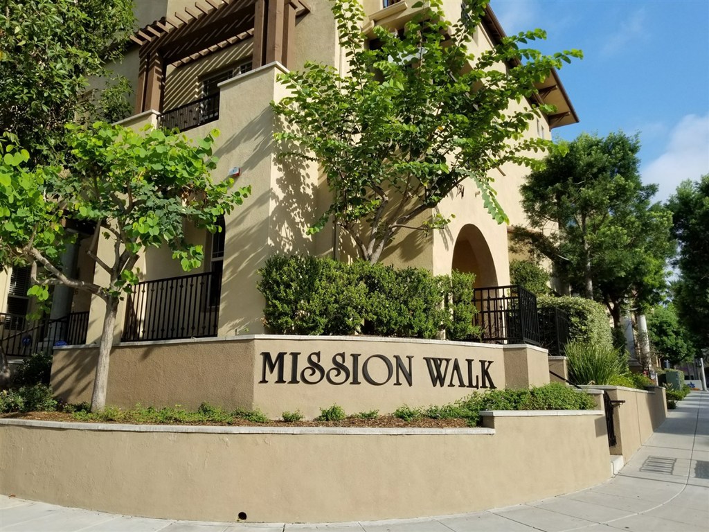 Mission Walk is a collection of town-home style condominium homes on a peaceful tree lined street in the center of Mission Valley. This rarely available corner model features fantastic Mission Valley views, lots of natural light and impeccable attention to detail. Walk to restaurants; trolley station across the street; 1/4 mile to Costco. Amazing value for this large square footage with 2 outdoor spaces in the middle of San Diego’s most exciting location. See Supplement Neighborhoods: Mission Valley Equipment: Fire Sprinklers,Garage Door Opener Other Fees: 0 Sewer: Sewer Connected Bed 2 Dimension: 12x12 Bed 3 Dimension: 10x10 Dining Room Dimen: 9x9 Family Room Dim: 12x15 Kitchen Dim: 12x10 Living Room Dim: 12x15 Master Bedroom Dim: 17x12