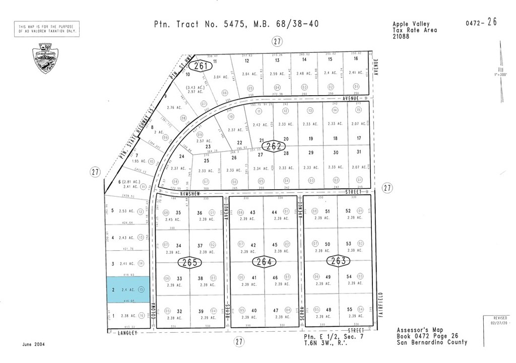 Excellent opportunity to secure a ±2.29-acre Office & Professional (O-P) parcel in Apple Valley’s North Corridor, in an Area just annexed in by the Towne, an area experiencing rapid transformation. Located within the Apple Valley Specific Plan, this site is strategically positioned near several major projects that are shaping the future of the High Desert.
The property is just minutes from the planned Brightline West High-Speed Rail Station at Dale Evans Parkway, a game-changing transportation hub that will connect Las Vegas (Construction Started) and Southern California. With a projected travel time of about 2 hours, Brightline West is expected to bring significant economic activity, increase traffic flow, and raise demand for professional, office, and service-oriented developments in the immediate area.
Also nearby is Love’s Travel Stop, serving the region’s growing commercial corridor, and the North Apple Valley Industrial Specific Plan (NAVISP), which continues to attract major employers in logistics, manufacturing, and distribution. The planned BNSF/Santa Fe Intermodal Yard in Barstow will add to the area’s role as a logistics hub, supported by major utility upgrades and roadway improvements that pave the way for sustained growth.
This parcel offers excellent potential for investors and developers looking to position themselves in one of Southern California’s most promising corridors. Its O-P zoning allows for a variety of professional office uses, making it ideal for future tenants and end users who want visibility and access near the heart of regional logistics activity. Proximity to Highway 18 and easy access to Interstate 15 enhance its connectivity to the rest of the Inland Empire, Southern California, and beyond.
Whether you are planning for near-term development or holding for long-term appreciation, this site represents a rare chance to participate in the evolution of Apple Valley’s North Corridor. Buyer to verify zoning, utilities, and permitted uses with the Town of Apple Valley.