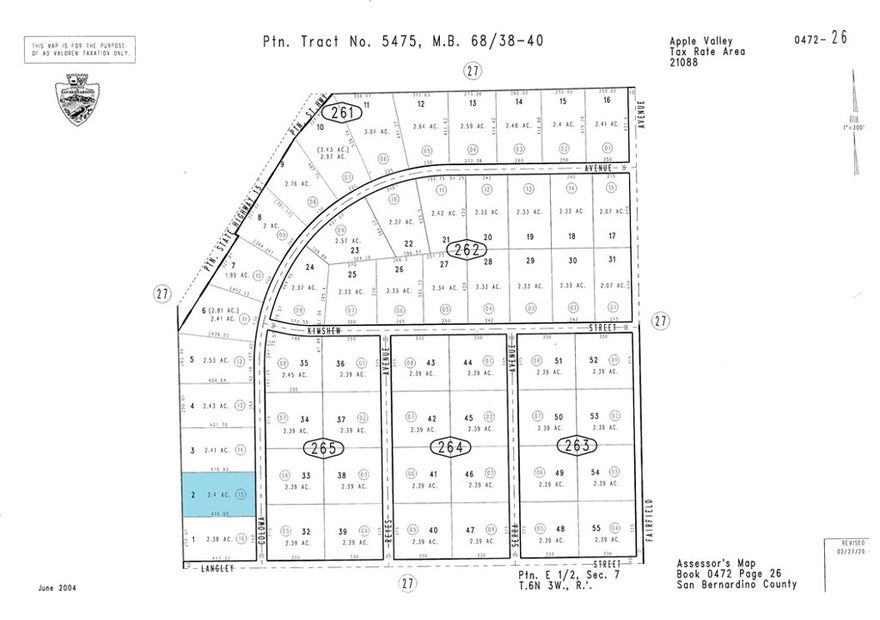 Excellent opportunity to secure a ±2.29-acre Office & Professional (O-P) parcel in Apple Valley’s North Corridor, in an Area just annexed in by the Towne, an area experiencing rapid transformation. Located within the Apple Valley Specific Plan, this site is strategically positioned near several major projects that are shaping the future of the High Desert.



The property is just minutes from the planned Brightline West High-Speed Rail Station at Dale Evans Parkway, a game-changing transportation hub that will connect Las Vegas (Construction Started) and Southern California. With a projected travel time of about 2 hours, Brightline West is expected to bring significant economic activity, increase traffic flow, and raise demand for professional, office, and service-oriented developments in the immediate area.



Also nearby is Love’s Travel Stop, serving the region’s growing commercial corridor, and the North Apple Valley Industrial Specific Plan (NAVISP), which continues to attract major employers in logistics, manufacturing, and distribution. The planned BNSF/Santa Fe Intermodal Yard in Barstow will add to the area’s role as a logistics hub, supported by major utility upgrades and roadway improvements that pave the way for sustained growth.



This parcel offers excellent potential for investors and developers looking to position themselves in one of Southern California’s most promising corridors. Its O-P zoning allows for a variety of professional office uses, making it ideal for future tenants and end users who want visibility and access near the heart of regional logistics activity. Proximity to Highway 18 and easy access to Interstate 15 enhance its connectivity to the rest of the Inland Empire, Southern California, and beyond.



Whether you are planning for near-term development or holding for long-term appreciation, this site represents a rare chance to participate in the evolution of Apple Valley’s North Corridor. Buyer to verify zoning, utilities, and permitted uses with the Town of Apple Valley.