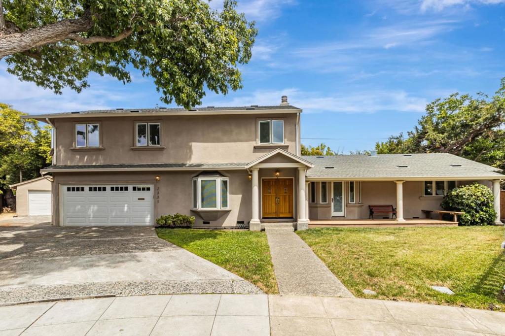 $300K PRICE IMPROVEMENT! Welcome to 2331 Carmel Drive in the sought-after Green Gables neighborhood of Palo Alto. This 3,072 square foot home has 6 generously sized bedrooms, with 2 ensuite and 5 bathrooms; custom built in the 1980 for Seller. Sitting on a 8,687 square foot lot at the end of a cul-de-sac, this is an opportunity not to be missed. Bring your design to transform the large kitchen, with pass-through window to the backyard, perfect for entertaining. The original cottage home has a separate entrance. Surrounded by mature trees bringing in a mix of sunlight and shade is ready to create your outdoor retreat. Stroll through tree lined St. Francis Drive to Edgewood shopping center or make the short walk to Midtown as well. Separate one car garage and small office cottage for extra space. Both complete with 110 power. Infrastructure is here, copper piping, 40 year roof is 10 years new, double paned windows. All that is needed is your vision to make it a stunning forever home.