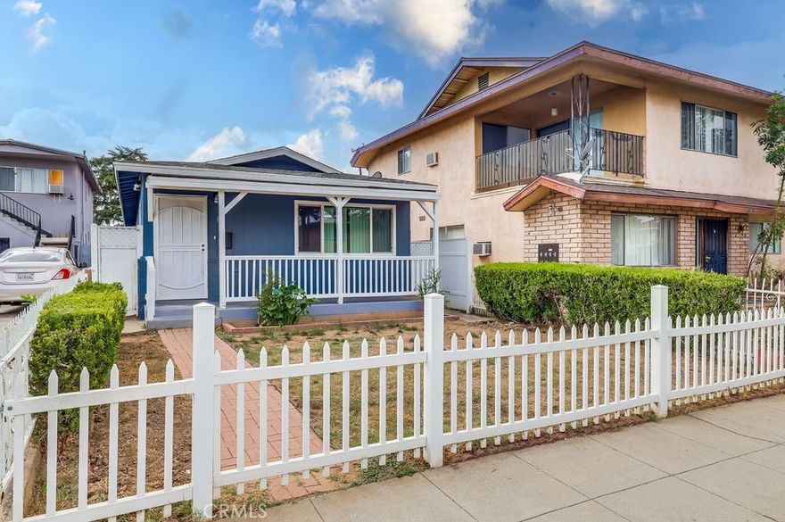 Beautiful single-level house in lovely South Montebello neighborhood. Bright natural light throughout, spacious living room, kitchen with plenty of cabinets, 2 nice-sized bedrooms with ceiling fans, updated bathroom, bonus room that can serve as a family room, bedroom, or office (county records show 2 bedrooms, buyer to verify). Central AC/Heat. Inside Laundry area with cabinetry. Large front yard with front porch area, fully fenced property, covered patio in back with ceiling fan and sky lights, rear alley access to detached 2-car garage (ADU potential). Very convenient to shopping and restaurants, easy access to the 5, 60, & 605 Freeways.