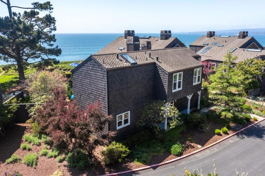 Oceanviews from this unit in sought after complex. Rarely on the market and accessible to ocean paths and long stretches of beach.  Enjoy the large pool , tennis courts and work out room. Beautiful hardwood floors welcome you in to the French country kitchen and  dining area with oceanviews and delightful bird watching on your patio. There is another deck off living room for sitting with a good book. Only the sounds of the ocean and the birds create a place of retreat and relaxation. The 3 bedrooms and 2 baths are upstairs and bathed in light from skylights. The primary bedroom has exceptional oceanviews. Enjoy morning coffee greeted by a view .There are two HOA's. Total monthly is $775 plus $333.Sunrise to sunset views from the cliff just steps from this unit. As a part of Los Barrancos you have use of large pool, spa and tennis/sports courts, just a short walk from the unit. This is a gated community. The Trestle Beach townhomes also have carport parking and a clubhouse with gym and work out space .From the cliff walk you can access a locked gate only available to Trestle Beach homeowners that goes down to the long stretches of beach. This is truly a secret treasure that not many people are aware of. Convenient to Seascape  area shops and restaurants.