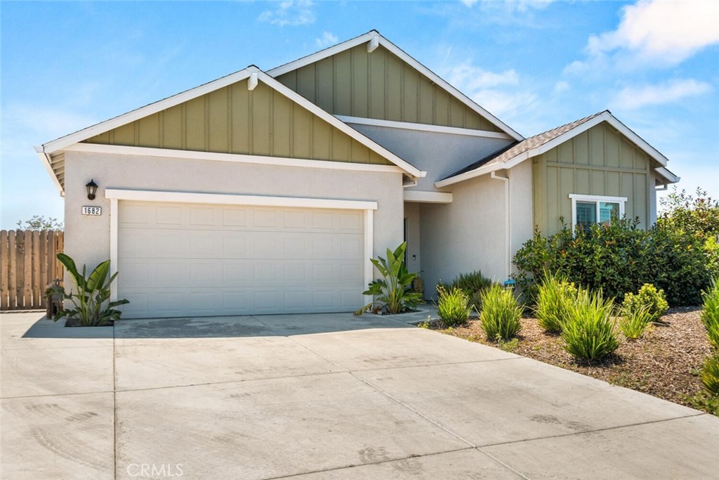 Why settle for old when you can have new- newer home, sparkling newer pool, move-in ready! Nestled on a desirable corner lot, this decorator’s dream perfectly blends style and functionality, making you feel right at home the moment you arrive. Step inside to discover beautiful laminate flooring, soft neutral tones, brand-new plantation shutters, and a spacious open floor plan designed for both everyday living and entertaining. The inviting living area is the ideal spot to relax and unwind after a long day. The kitchen is a chef’s dream—open to the main living space so you're never far from the conversation. It boasts crisp white cabinetry, generous counter space, stainless steel appliances, a gas range, a walk-in pantry, and a center island with a breakfast bar—perfect for casual dining or a quick bite. Retreat to the primary bedroom, where you’ll find ample space to relax, a large closet, and a private en suite with dual sinks and a walk-in shower. Additional features include recessed lighting, two generously sized guest bedrooms, a dedicated dining area, an indoor laundry room, owned solar and RV parking with freshly poured concrete. Step outside to your private backyard oasis—complete with a covered patio for summer barbecues and an abundance of fruit trees such as oranges, apples, peaches, nectarines and limes. Plua, a sparkling newer gunite in-ground pool to cool off in during those warm days. With its prime location and impressive list of features, this is one you won’t want to miss!
