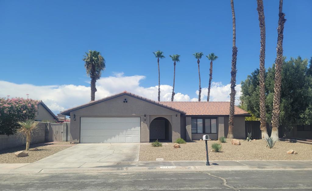 Rio Vista updated 3-bedroom 2 bath splendid pool home with spacious dining area and renovated kitchen. Ceiling fans, LED lighting, and floor tile throughout the house. Bathrooms have tub/shower combinations, and master bedroom has walk in closet. Internal blind slider doors access both patio and pool areas. The rear yard has a full patio deck for entertaining with a wrought iron fence that divides the generous size yard & pool for child safety. The interior has been freshly painted, and the front yard is desert landscaped. Pool service and gardener are included in the lease. Make an appointment to see this updated home today. Interior pictures up by Wednesday 23rd.