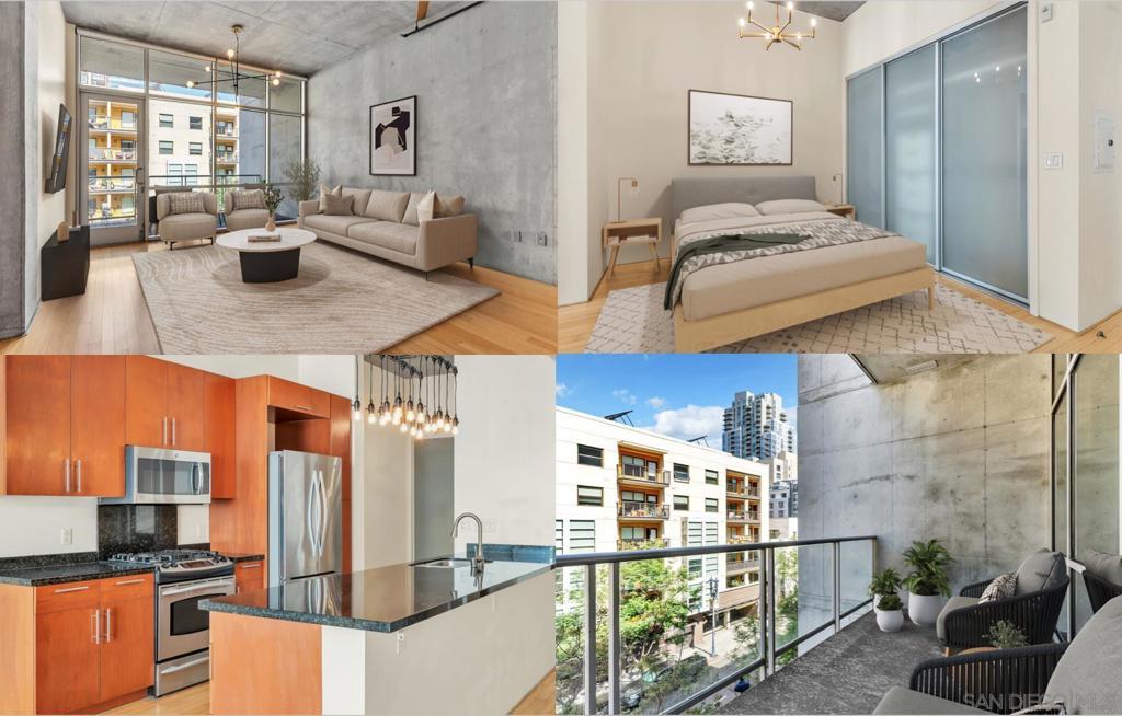 Unlock the rare chance to assume a 2.25% mortgage and step into the best of downtown living. This modern condo at Fahrenheit puts you steps from Petco Park, top restaurants, and vibrant nightlife. Inside, bold modern architecture sets the tone with floor-to-ceiling glass, raw concrete walls, and sleek designer finishes. The open layout blends industrial edge with modern comfort. Enjoy the convenience of a secure building with dedicated parking and included Google Fiber WiFi.
