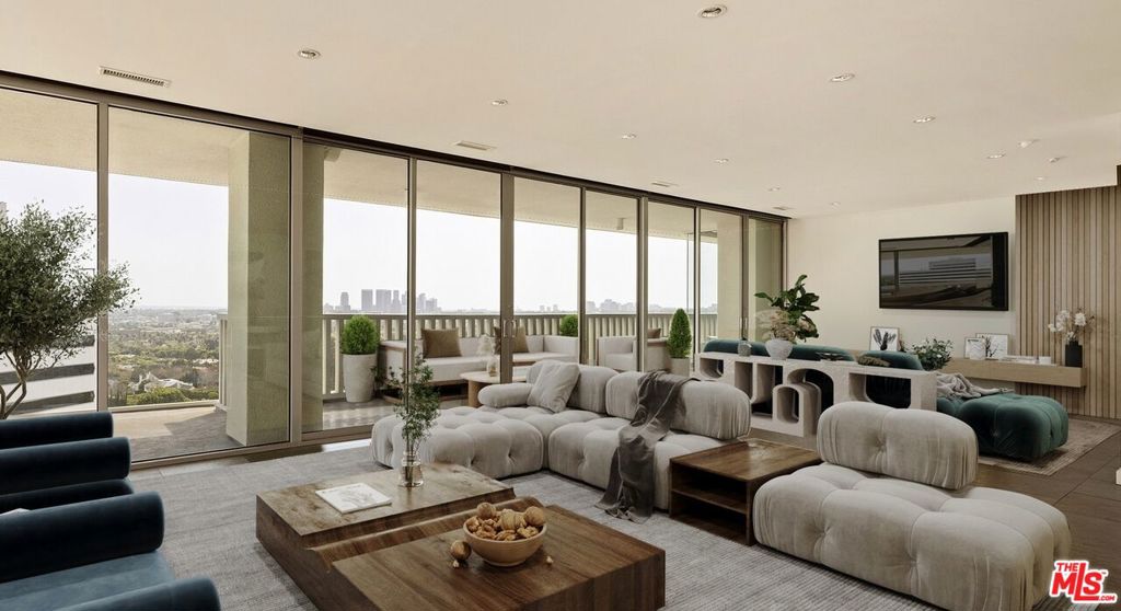Seller financing available. Please inquire about multiple options. This is an unparalleled opportunity to own the most spacious one-bedroom at the legendary Sierra Towers at 1672 SF. A former two-bedroom, this highly coveted southeast 06 corner unit with floor-to-ceiling windows frame breathtaking views of the Sunset Strip, Downtown skyline, and the Pacific Ocean. Bathed in natural light and refined with custom finishes, Lutron lighting, and electric shades, this residence features an expansive primary suite with a private lounge area, home-office nook, and a fully redesigned closet. The updated kitchen flows into an open living space, complemented by an intimate dining area, TV area and generous laundry room. Residing at Sierra Towers means enjoying five-star amenities, including 24-hour valet, concierge, security, state-of-the-art fitness center, pilates room, saltwater pool, spa, and sauna, all within the most prestigious full-service building nestled between Beverly Hills and West Hollywood. Located just steps from Lavo, Boa, Soho House, and San Vicente Bungalows, and minutes from the Beverly Hills Hotel and Rodeo Drive, this residence delivers luxury, privacy, and world-class convenience.