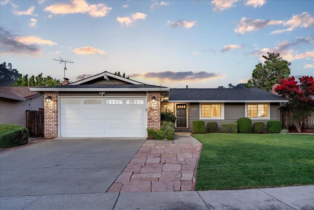 Beautifully renewed one story ranch style home centrally located with beautiful mountain views. Completely remodeled kitchen with white cabinets, pull out drawers, quartz counters, custom tiled back splash with accent tiles, stainless steel appliances, built-in oven & microwave, gas cooktop, dishwasher, modern hood over range, breakfast nook. Separate family room & spacious living room with double sided fireplace. Wide plank LVP flooring throughout. Primary suite with custom en-suite marble and porcelain tiled bathroom, enlarged shower with bench seat. Remodeled hall bath with modern features and marble tile/glass surfaces, shower over tub and custom glass door. Newer interior doors and hardware. Crown moulding. Recessed and custom lighting throughout. Closets with built-in's. Double pane windows and slider. Central forced heating & air-conditioning. Whole house generator for power outages. Finished 2 car garage with built-in's, shelving, epoxy floor. Large backyard with brick patio and pergola for al fresco dining. Mature landscaping. Close to all major commute routes and shopping. Noddin Elementary, Union Middle, and Leigh High School Recognized as 2024 National Blue Ribbon School by U.S. Department of Education. Minutes to downtown Los Gatos, Campbell, and Willow Glen.
