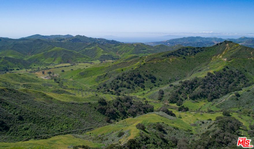 One of the last undeveloped major land parcels in California, Historic Rancho Caada Larga has 6500 contiguous acres of rolling hills, streams, oak groves and pasturelands. Of the 18 legal parcels offered, 17 have certificates of compliance. Owned by the same family since 1977, this historic ranch is currently used only for cattle grazing. There are several premier locations on the ranch with ocean views, Ojai valley views, and prime building sites for smaller ranches.