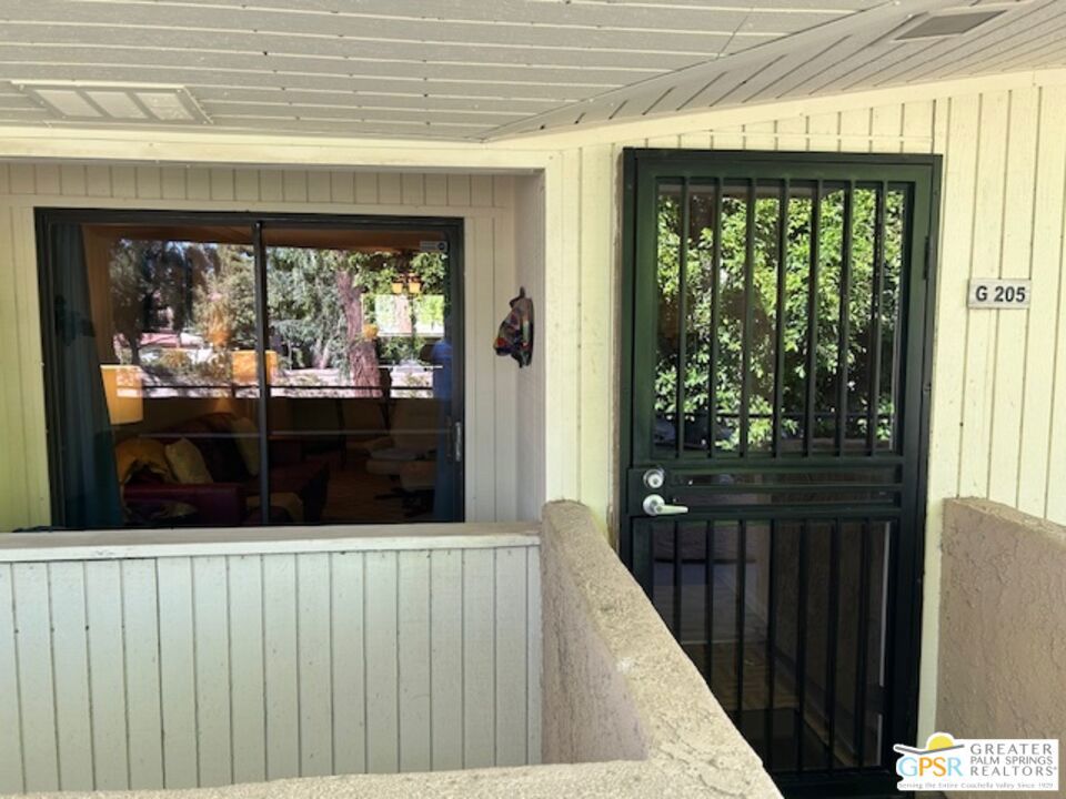 Welcome to Palm Springs Villas II; a well maintained complex that exudes the Palm Springs vibe. With moderate HOA fees and fee simple land ownership, this upper level one bedroom home is perfect if you are seeking a a full-time residence, vacation getaway, or a lucrative investment property. The balcony is the perfect spot for morning coffee or nighttime libations. Enjoy peaceful and relaxing resort-style living with two tennis courts, six sparkling pools, eight spas, BBQ areas, and beautifully landscaped walking paths throughout the community. A convenient covered carport is just steps away. The community mailbox is directly across from the unit. This gated community of 263 is just minutes from uptown Palm Springs, the Spa Casino, Palm Springs Aerial Tramway, the Uptown Art District, shopping, dining, and all that Palm Springs has to offer. Easy access to Rte. 111 and the I - 10 freeway. Offered turnkey furnished. Don't let this incredible opportunity pass you by! Call to schedule your showing today!