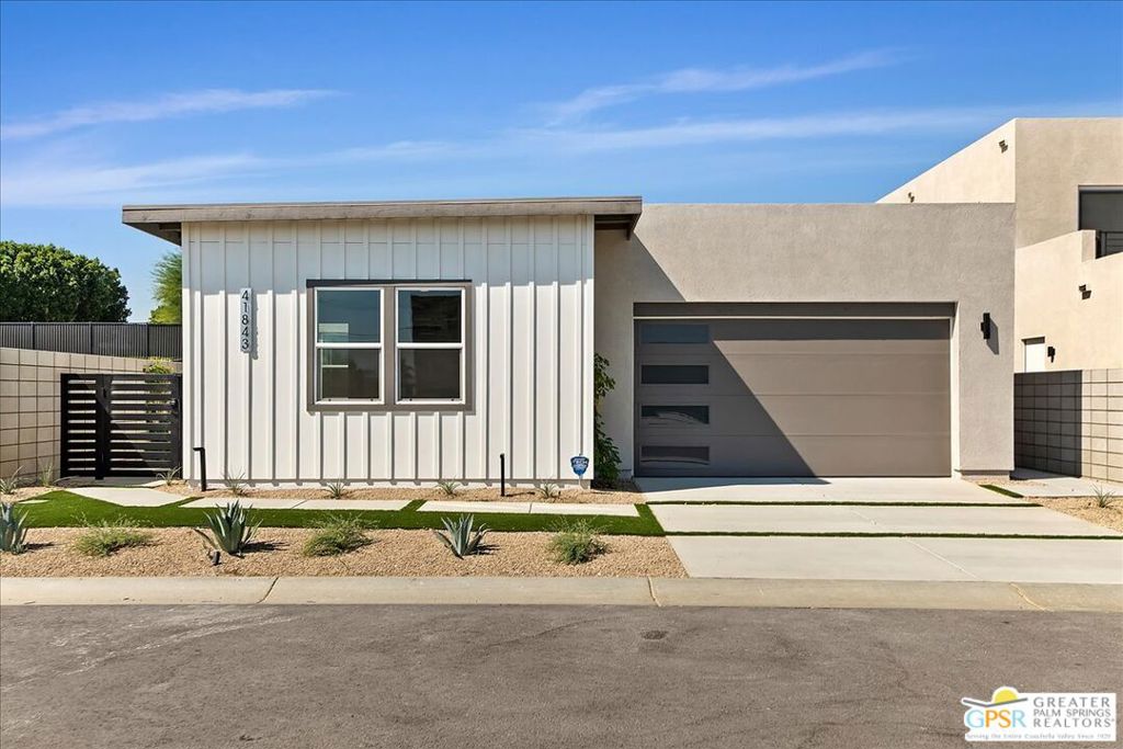 *Volare Plan 1, is a modern single-story residence of 1,738 sq. ft. 3 Bedrooms ,one of which is a Detached casita, and 3 Baths. With 12-foot ceilings in the Great Room, Dining, and Kitchen, amplifying the sense of space. This home has it all the upgrades with top-of-the-line appliances, sleek cabinetry, and a spacious island. The 3 Bedrooms are designed for comfort and privacy. The 3 Baths embody contemporary fixtures and finishes. The inclusion of a Lifestyle pool, spa, covered Patio AND BUYER OWNED SOLAR SYSTEM transforms Volare Plan 1 into your dream home . The Gated Entry ensures your security and privacy, while the 2-Car Garage, equipped with EV conduit, offers both convenience and protection. Call for your private showing!!!