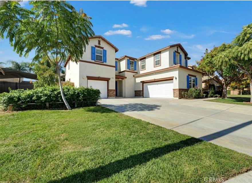 Welcome to this beautiful 5-bedroom, 4.5-bathroom, 3,575 sq foot home nestled on a quiet cul-de-sac in the heart of Eastvale. Perfectly located within walking distance to all three local schools—from transitional kindergarten through high school—this home offers both comfort and convenience for the whole family.



Step through the front door into a stunning foyer featuring a grand staircase and balcony overlook. To the left, you’ll find access to the single-car garage, along with a private bedroom and full bathroom—ideal for guests or multi-generational living. A separate formal dining room provides an elegant space for entertaining.



The spacious island kitchen with an open layout that flows seamlessly into the family room, complete with a cozy fireplace. A walk-in pantry and direct access to the connected two-car garage add function and convenience, while a guest powder room is thoughtfully located on the main floor.



Upstairs, a generous bonus room or loft offers flexible space that can easily serve as a sixth bedroom, playroom, or home office. The expansive primary ensuite features dual sinks, a vanity area, a soaking tub, separate shower, and a large walk-in closet. Down the hall, bedrooms three and four share a Jack & Jill bathroom with dual sinks, while bedroom five enjoys its own full bath. A dedicated upstairs laundry room makes household chores a breeze.



The backyard is designed for easy maintenance and outdoor enjoyment, featuring a concrete patio and an aluminum patio cover—perfect for relaxing or entertaining. There’s also potential space for RV parking.



This Eastvale gem combines an ideal location, spacious layout, and timeless features—making it the perfect place to call home. *Some photos were digiatally staged