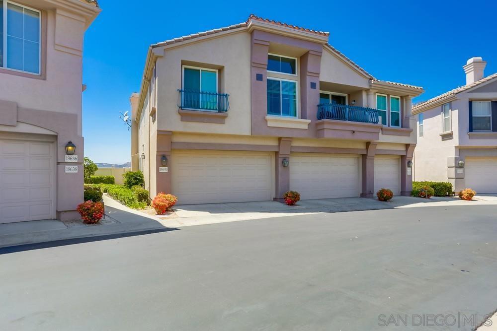 Enjoy breathtaking panoramic westerly sunset views, located at the highest point in the complex. This spacious townhome features a bright, open floor plan with a kitchen that flows seamlessly into the family room, a large living room, and a 2-car attached garage. Upgrades include hardwood flooring, newer stainless steel appliances, washer & dryer, and abundant storage with walk-in closets plus additional storage areas. The backyard and patio offer incredible panoramic views that make this home truly special. Residents enjoy access to a Resort-Style Recreation Center with two pools, two spas, tennis courts, gym, banquet hall, birthday party facilities, scenic trails, and more. Conveniently located just seconds to Hwy 15 yet away from highway noise. Award-winning schools: Chapparal Elementary, Bernardo Heights Middle School, and Rancho Bernardo High School. No Mello Roos!