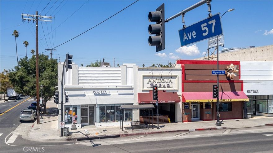 Ground Zero Highland Park retail property for sale on the corner of Figueroa Street and Avenue 57; the property is

available for either an owner-user or an investor: Antigua Bread is operated by the owners of the property and has been in

business since 2007; ownership will either vacate the premises or execute a long-term lease for the space; other tenants in

the building include Kotn, Viva Hair Studio, and a barbershop; the lease for Kotn expires June 30, 2027 with one (1) five (5)-

year option to extend at fair market value; Viva Hair Studio and the barbershop are month-to-month; the property is

immediately adjacent to a City parking lot and the Metro Gold Line Station; heavy foot and vehicular traffic (20,613 cars per

day on Figueroa Street per 2024 MPSI estimate); three (3) tandem parking spaces (possibility to expand to four (4) as

Antigua Bread has outdoor seating which occupies one (1) tandem space); very dense in retail shops, services and

restaurants in the immediate vicinity including Highland Park Bowl, CVS, Smart & Final, Food 4 Less, Grocery Outlet, Triple

Beam Pizza, Hippo, Highland Park Wine, Go Get Em Tiger, Kitchen Mouse, T-Mobile, Kinship Yoga, The Greyhound Bar &

Grill, TheBeastBurgerLA, AutoZone, Mendocino Farms, Jeni's Ice Creams, Afters Ice Cream, Baskin Robbins, HomeState,

Cookbook, Subway, El Pollo Loco, Taco Bell, Jack in the Box and Starbucks