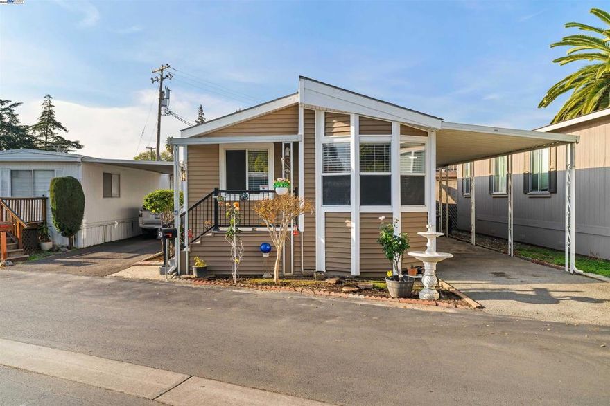 Welcome to this move-in ready 3-bedroom, 2-bath manufactured home located in Golden Wheel Mobile Home Park, a desirable all-age community in San Jose’s sought-after Berryessa neighborhood. Built in 1997 and offering approximately 1,040 sq ft, this home has been extensively remodeled and thoughtfully upgraded for comfortable Bay Area living. Recent improvements include a new roof (2023), new A/C & HVAC system (2024), remodeled kitchen (2024), new flooring and vanities, and a new porch, stairs, and railings (2024). Termite treatment completed in 2023. The home is owner-occupied, shows pride of ownership throughout, and inspections have already been completed with clean reports. Washer and dryer are included. Golden Wheel is a family-friendly community offering resort-style amenities such as a swimming pool, spa, clubhouse/party room, laundry facilities, and guest parking, all within a peaceful, tree-lined setting. Conveniently located near shopping, dining, and everyday conveniences, with close proximity to Alum Rock Park, neighborhood parks, and community centers. Easy access to major freeways and public transportation makes commuting throughout San Jose and the greater Bay Area convenient. Fireplaces: NO