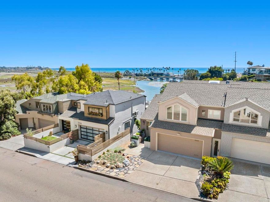 Sweeping white water ocean and the San Elijo Lagoon views, this light-filled home blends privacy with the feel of a single-family residence—sharing just one wall.  The flexible layout includes a lower-level with its own entrance—ideal for guest quarters, multi-generational living, or potential rental income. Upstairs, the open-concept great room features cathedral ceilings, expansive windows, and seamless indoor/outdoor flow to a sun-drenched deck—perfect for entertaining or enjoying nightly sunsets and ocean breezes.  Everyday living is elevated with an updated kitchen and bright gathering spaces. Step outside and embrace walkability to the lagoon trail, beach, boutique shopping, cafes, and legendary surf breaks—all just minutes from your front door.  With its incredible views, prime location, and unmatched versatility, 2542 Manchester is a rare opportunity to live the Cardiff lifestyle at its best. NO HOA.