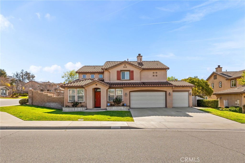 Located in the popular Sunnymead Ranch HOA, this stunning 5-bedroom, 3-bathroom residence offers a spacious 2,917 sq ft of living space, beautifully situated on a generous 10,018 sq ft lot. With over $300k worth of upgrades, this home is an exceptional opportunity, all while enjoying low taxes and HOA fees. Take advantage of community amenities, including a clubhouse, pool and spa, sports courts, a fishing lake, private playground, BBQ and picnic areas, greenbelts, and a common RV area. Enjoy fun activities throughout the year for homeowners! Step inside to find exquisite crown molding that adorns every room, creating an elegant and inviting atmosphere. Enjoy the benefits of double-pane windows and a state-of-the-art solar system, complete with three Tesla batteries for energy efficiency. The home features luxurious tile flooring complemented by heavy-pressure Italian granite, providing both style and durability. The modern kitchen boasts exquisite granite countertops, with matching counters in every bathroom, alongside stainless steel appliances for a sleek, contemporary feel. Unwind in the living room, equipped with a top-of-the-line theater system and speakers, perfect for movie nights on the impressive 70-inch screen TV. Recessed lighting illuminates each space, and ceiling fans in every bedroom enhance comfort year-round. The convenience of an upstairs laundry room and two bedrooms with a full bathroom downstairs makes this home ideal for families. Additional highlights include beautifully framed bathroom mirrors, stylish mirror closet doors, and upgraded door hardware, outlets, and switches. Enjoy added privacy and style with window blinds and sills throughout the home. The exterior features a charming brick fence complemented by vinyl and rod iron accents. Stay comfortable with double AC units and ensure your safety with a comprehensive security system equipped with cameras. The huge backyard is a true oasis, featuring a luxury fountain river crafted from rock and granite, complete with a filtration system. Multiple fruit trees add a touch of nature, making this yard perfect for entertaining or relaxation. This home is conveniently located near elementary, middle, and high schools, as well as being close to freeways, shopping, the University of California, Riverside (UCR), and Loma Linda University Hospital. Don’t miss your chance to own this exquisite home, where luxury meets functionality!