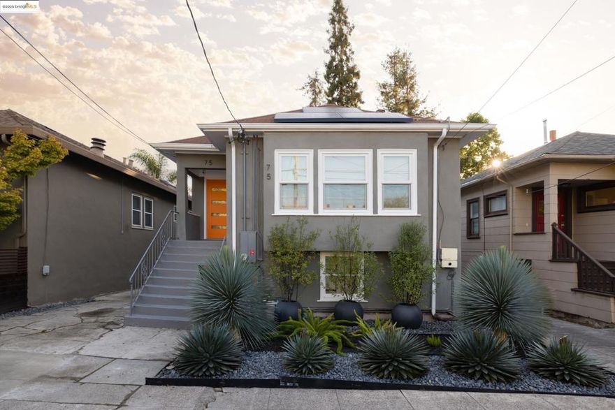 This beautifully updated duplex blends modern comfort with smart design—less than a block from the shops, cafes and restaurants of vibrant Piedmont Avenue. With a WalkScore of 97, this is urban living at its best. Enter through the shared front entry into a clean, welcoming foyer that leads to two distinct living spaces—each with its own private interior entrance. With 3 beds and 2.5 baths including a luxe primary suite, the main residence is a captivating blend of light and thoughtful design. The open kitchen has been remodeled with sleek finishes, island cooktop, and counter seating. It opens to the large great room, creating a comfortable hub for everyday living. At the back, a flexible bonus room opens out to a generous deck overlooking the level backyard—ideal for indoor/outdoor entertaining. Located just across the shared entry hall, the stylish studio offers flexibility and privacy—perfect as a guest suite, rental or home office.. It features its own updated kitchenette and modern bath, with efficient use of space and contemporary finishes. In addition to the turnkey convenience, an extra 1525+/- extra SqFt below offers plenty of opportunity for the creative buyer. A rare opportunity to own  two beautifully finished spaces—all in one of Oakland’s most hip neighborhoods.