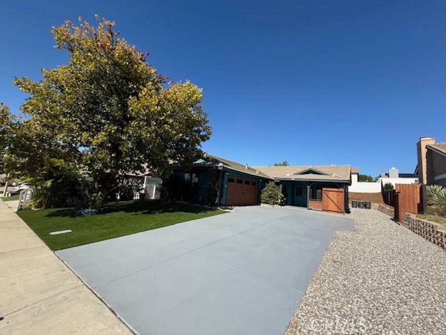 Recently updated single family house with single level located in the desired area in Wildomar.  The house is only 5 mins away from the lake in Lake Elisnore.  Property features with 3 bedrooms and 2 baths.  Seller recently has spent $50000 in upgrading property.  Here are the upgrades: 1. New AC unit was installed a week ago with WiFi Thermostat which including 10-years warranty. 2. New hot water heater. 3. New front lawn turf which was installed less than a month ago, 4. automatic sprinklers for plants, 5. RV parking was installed one month ago with new retaining wall and gate, 6. recently placed insulated garage door with Wi-Fi garage door opener, 2 key fobs and one keypad, 7. Vinyl planking installed in kitchen, 2 bathrooms and laundry a month ago, 8. new led lighting installed throughout inside house.  8. New Vinyl fence installed throughout the back yard and sick Hard to find a lot which can fit the RV parking and this is the one.  Just a little bit TLC, you can turn the house into your dream house.  Don't lose the opportunity to check in this wonderful property.