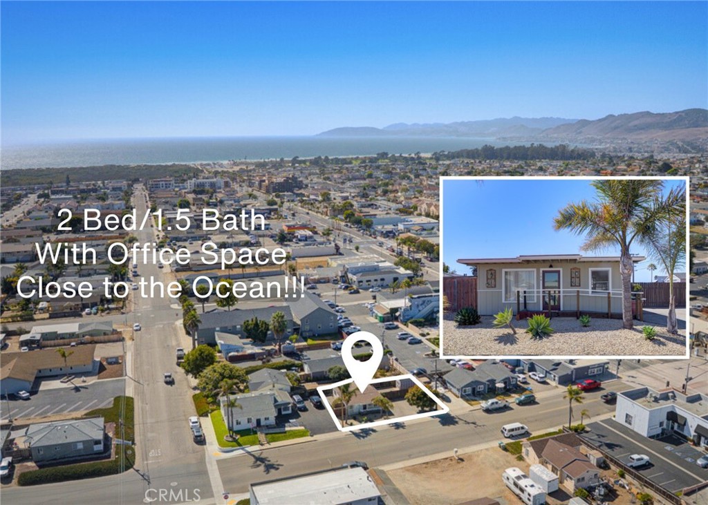Welcome to your private coastal oasis in the vibrant and emerging town of Grover Beach. This unique property combines a 2-bedroom, 1-bath residence with a separate office suite featuring a wheelchair friendly ramp and bathroom. This property is perfect for those seeking a wonderful home with added commercial benefits.
Step through the double glass front doors into a bright, open living area seamlessly connected to a beautiful, private landscaped yard that is perfect for relaxing, outdoor dining, entertaining and raised planter beds. The home's interior includes a kitchen, full bath with subway tiled tub/shower, two bedrooms off a wide hallway, and an indoor laundry closet.
Recent upgrades include new windows in the residence, energy-efficient LED lighting, fresh interior paint, solid flooring throughout, professional landscaping, and a convenient storage shed. A large avocado tree adds to the charm of this property.
The separate professional office suite, with its own address and private entrance, can be rented independently or integrated with the home to create a flexible live-work environment.
Enjoy a highly walkable neighborhood with an 89 Walk Score—steps to coffee shops, juice bars, the beach, and a community park undergoing exciting renovations.
A rare opportunity where comfort, flexibility, and coastal living converge. Don’t miss your chance to own this charming and versatile Grover Beach property.
