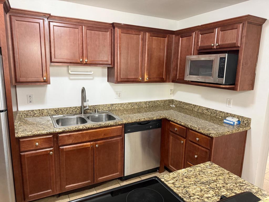 The perfect condo for the price. Walk into this Spacious 2BR/2BA with upgraded kitchen, granite countertops, modern vinyl floors, cozy patio, glasstop stove, fridge, and built-in microwave. Tiled kitchen and bathrooms, decorative ceiling fans and light fixtures. Primary suite has a awalk in closet and a seperate linen cabinet. Both toilets are equipped with bidets. Condo comes with a huge seperate shed to store your extra items. Gated community with a community BBQ. Hurry, because when its gone....its gone!