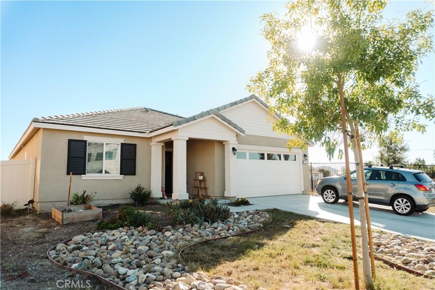 New Listing — a beautiful newer 4-bedroom home designed for modern comfort and efficiency. Built in 2022, this turn-key property features an open-concept layout with a bright great room, a gourmet kitchen beautiful countertops and stainless appliances, spacious primary. 
Enjoy the benefits of fully paid-off solar, central heating and air, and newer construction. The large 7,405 sq ft lot offers room to customize your yard they way you desire. Surrounded by stunning mountain views and minutes from Tahquitz High School, shopping, and parks — all with no HOA fees!
Experience the perfect blend of modern design and California lifestyle in this move-in-ready home.