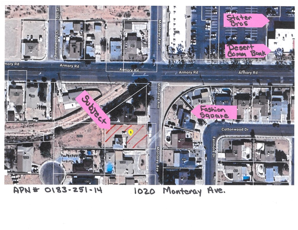 In Fill lot near housing and utilities in the city of Barstow. There is an old workshop on the property that is AS IS. This is a small probate property that may just need a standard purchase contract for sale. This is .31 of an acre. This lot has plenty of space for a nice, beautiful home. Building lots don't come often, so give this one a look.