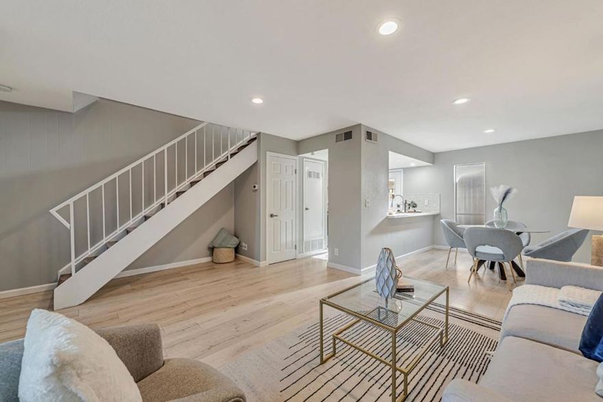 Best Value 2 bedrm, 1.5 bath, 2-story townhouse in Sunnyvale. "0 termite" on the report. copper repipe (2024), Quartz countertop, New energy-efficient refrigerator, New stove, water filtration in kitchen; marble bath vanity with new bathtub(2025) in the bathroom;  recessed lighting, fresh painting(2025), and in-unit laundry.  This home blends style with practicality. Enjoy private access to community amenities including pool, spa, and clubhouse, plus the convenience of a designated carport and ample guest parking. Ideally located near freeways, Cal train, shopping, and top employers NVIDIA, Apple, Google, Meta, Amazon, Microsoft, and LinkedIn. This townhome offers the perfect balance of comfort, privacy, and accessibility.