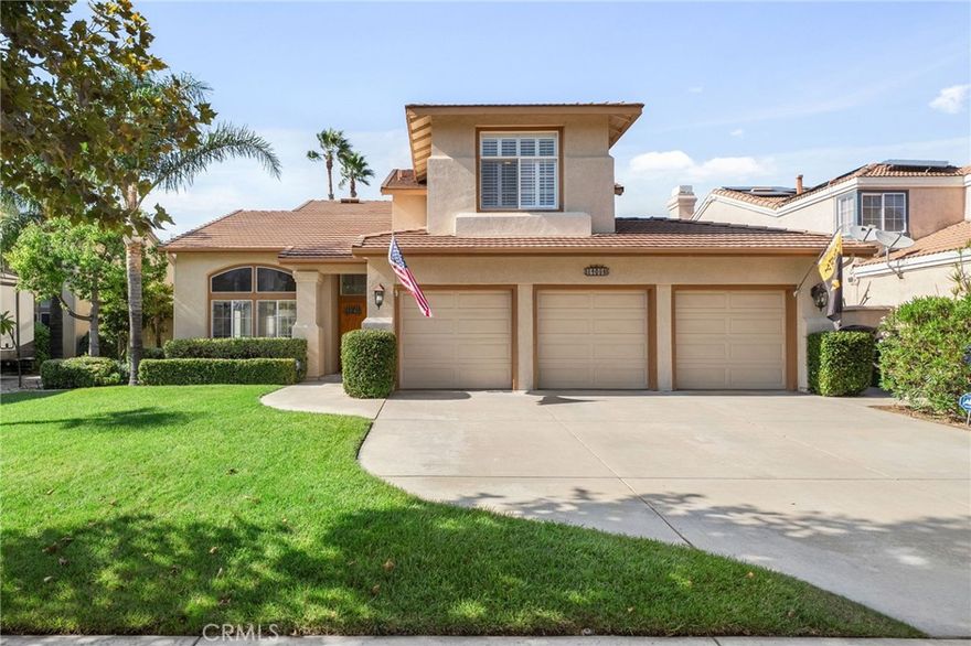 This meticulously maintained home checks all the boxes! It is located directly across from the greenbelt in the coveted Brentwood neighborhood of Rancho Cucamonga.  When you enter the home, you are greeted by soaring ceilings and tons of natural light in your formal living and dining areas. Wood-look tile flows through the downstairs, making clean-up a breeze. The kitchen is fully equipped with a new stainless-steel fridge, dishwasher and double ovens, as well as granite counters, and is open to the dining nook and family room with cozy fireplace. There is a full bedroom downstairs that is built out with solid wood office cabinetry as well as a Murphy bed, and a full bathroom, creating a wonderfully functional guest space. Taking the elegantly appointed wood and wrought iron staircase leads to the second level landing with built-in wood storage. The spacious primary bedroom with vaulted ceilings and his and her closets has a large ensuite bathroom with tons of storage, dual vanities, a soaker tub and shower.  Two more bedrooms and a full bath complete the second level.



Outside leads to the perfect space for California outdoor living! The sparkling pool was recently re-plastered and the BBQ in the entertainment island is brand new.  The built-in fire pit with seating is sure to be a favorite hangout spot. There are multiple mature fruit trees including pomegranate, lemon, lime, fig, peach and almond.  This beautiful home is move-in ready and located within top-rated Etiwanda School District. It is close to nearby parks and easy freeway access with low taxes and no HOA. Bring your pickiest buyers!