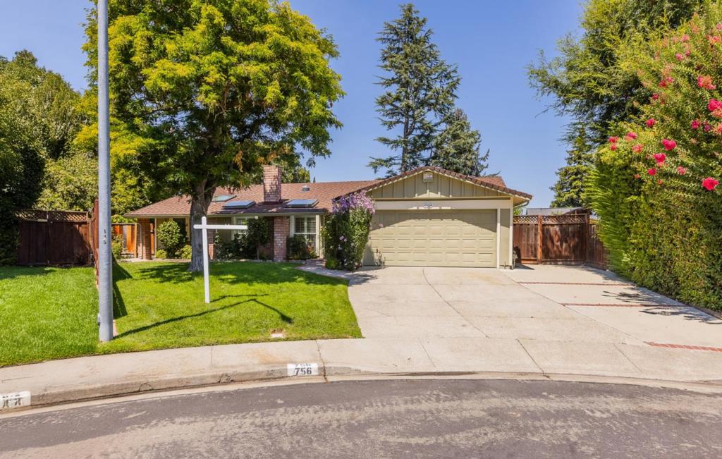 Welcome to 756 Acorn Ct.Single-Story Home with Solar, Pool and ADU Potential on a Large Lot in San Ramon. Situated on a quiet cul-de-sac in one of San Ramon's most sought-after neighborhoods, this well-maintained single-story home offers 1,770 sq ft of living space on a generous 8,500 sqft lot, complete with a beautiful in-ground pool and a spacious, private backyard. Inside, the home features a bright and functional layout with 3 bedrooms and 2 full bathrooms. Vaulted ceilings and large windows bring in natural light, while the living and dining areas offer flexibility for everyday living and entertaining. The family room complete with a pellet fireplace, opens to the backyard, and the kitchen provides ample counter space with views of the pool. The primary suite includes a private bath and a door that leads directly to the backyard perfect for relaxing mornings or an easy poolside retreat. Step outside to enjoy the sparkling pool, mature landscaping, and a deep backyard with excellent potential for an ADU (Accessory Dwelling Unit) guest house, or home officeideal for added space or rental income (buyer to verify). Located close to top-rated San Ramon schools, parks, shopping, dining, and commuter routes, this home offers a rare combination of comfort, flexibility, and location.