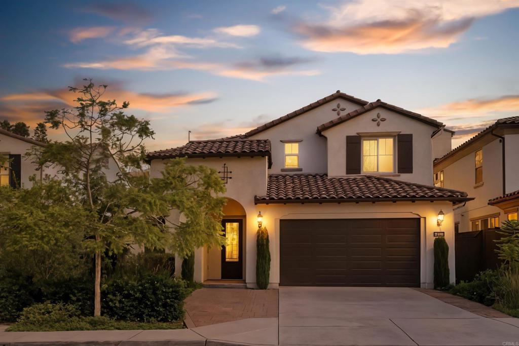 Welcome to GATED Laurel Pointe. This 2015 built 5 BR / 3.5 BA home features a PRIMARY SUITE DOWNSTAIRS as well as a First Floor separate PRIVATE OFFICE. 9 ft ceilings on both levels, Tankless Water Heater, SECURITY and FIRE SPRINKLER SYSTEM. There is also a HUGE BONUS LOFT ROOM which could be a family room, another office, media room or playroom! ** This home is PRIVATE and QUIET with an Oversized Garage, Open & Covered Patio areas and the covered Stone Porch leads to a Custom Leaded Glass Front Door. The interior has a GRANITE CENTER ISLAND KITCHEN, Stainless Steel Appliances and a Walk-in Pantry. The Primary BA has an Oversized Marble Shower and a Huge Closet. Custom Tile Plank first level Flooring. Central Vacuum, Separate Laundry Room and a favorable 32 PANEL SOLAR Lease. ** The PRIVATE GATED COMMUNITY has a small park, walking trails and in close proximity to the Vista Sports Park as well as Rancho Guajome County and Regional Parks! And only an 8-mile drive to the Beach! Come check out this North County Gated Hidden Gem!