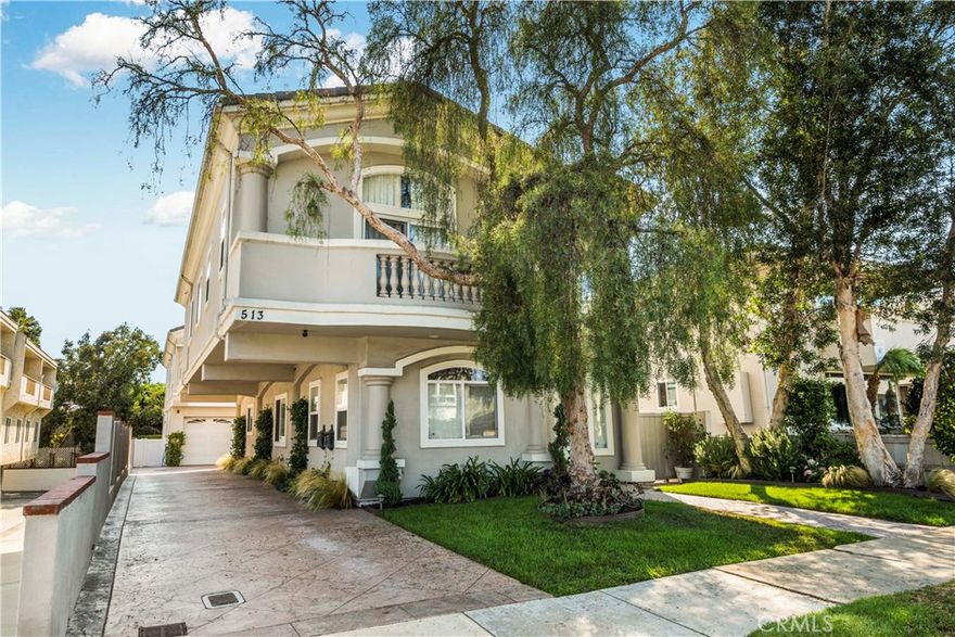 Welcome to this beautifully appointed South Redondo Beach home, freshly painted and ready for move-in. From the moment you enter, an elegant staircase and warm wood floors lead to an inviting open-concept living space designed for comfort and modern living. The main level features a seamless flow between the living room, dining area, and gourmet kitchen, all centered around a cozy fireplace. High tray ceilings with detailed moldings enhance the sense of volume and elegance. Enjoy ocean breezes on the kitchen-level deck, or head up to the expansive rooftop deck—complete with a large spa tub, dramatic sunsets, and panoramic ocean views that stretch across the coastline. The primary suite occupies the entire upper floor and offers a peaceful retreat with its own fireplace and a luxurious spa-inspired bathroom. Two additional bright and spacious bedrooms are located on the entry level, each with generous closets and access to a sunny private backyard. Stylishly updated baths and thoughtful storage throughout add to the home’s appeal. Additional features include recessed lighting, high ceilings, wall-to-wall mirrored closets, a Ring doorbell, washer and dryer, a two-car garage with direct access, and two portable A/C units for added comfort. Situated on a friendly, tree-lined street close to award-winning schools, Whole Foods, the beach, and South Bay’s best dining, this home offers the perfect blend of style, function, and coastal living.