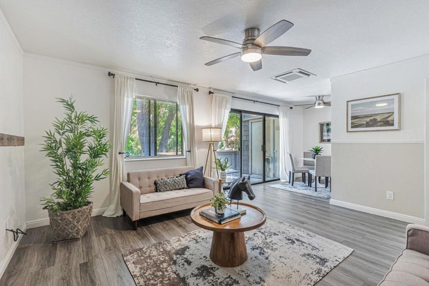 WOW the lowest price property in Morgan Hill just got better. Don't miss this thoughtfully updated 1-bedroom, 1-bath home with 672 sq ft of efficient and stylish living space, with the laundry inside the unit. Located in one of Morgan Hills most desirable neighborhoods. This property offers a perfect blend of comfort, convenience, and modern upgrades. The kitchen and bathroom have been tastefully remodeled, and newer heating and A/C systems ensure year-round comfort. Enjoy a spacious layout with great natural light and smart design throughout. Exterior features include manicured landscaping and a peaceful, well-maintained community atmosphere. Just a short walk to a grocery store, top-rated elementary school,, the community center local parks including a dog park, and the neighborhood pool. Ideal for first-time buyers, downsizers, or investors this move-in ready home offers an unbeatable combination of location and livability. HOA dues of $500/month cover the community pool, trash, landscaping, exterior paint, roof, sewer, and reserves offering excellent value and low-maintenance living.