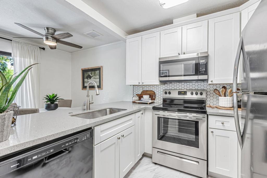 Don't miss this thoughtfully updated 1-bedroom, 1-bath home with 672 sq ft of efficient and stylish living space. Located in one of Morgan Hills most desirable neighborhoods. This property offers a perfect blend of comfort, convenience, and modern upgrades. The kitchen and bathroom have been tastefully remodeled, and newer heating and A/C systems ensure year-round comfort. Enjoy a spacious layout with great natural light and smart design throughout. Exterior features include manicured landscaping and a peaceful, well-maintained community atmosphere. Just a short walk to a grocery store, top-rated elementary school,, the community center local parks including a dog park, and the neighborhood pool. Ideal for first-time buyers, downsizers, or investors this move-in ready home offers an unbeatable combination of location and livability. HOA dues of $413/month cover the community pool, trash, landscaping, exterior paint, roof, sewer, and reserves offering excellent value and low-maintenance living.