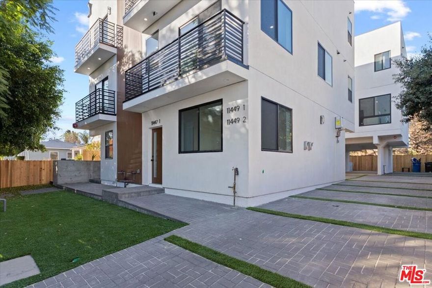 6.73% Cap Rate!! Introducing 11447 Cumpston St, a brand-new, four-unit townhome development built in 2025, offering a unique investment opportunity with excellent financial returns. This property is fully mastered leased at $25,259.17 per month with a 6.73% cap rate making this one of the most attractive options in the 91601 zip code. With four spacious, thoughtfully designed units, including layouts of 4 b/3 b, 3 b/3.5 b, 3 b/3 b, and 5 b/4 b, this property offers versatile living spaces that will appeal to a wide range of tenants. Each townhome features open living areas with massive windows, flooding the interiors with natural light, and fully equipped kitchens with custom designs and high-end stainless steel appliances. The property is securely gated and includes eight parking spaces, with two dedicated spots per unit, ensuring ample parking for residents. Located adjacent to a single-family neighborhood, 11447 Cumpston St sits in the heart of the highly sought-after NoHo Arts District. Tenants will enjoy easy access to vibrant restaurants, theaters, and boutique shops, as well as proximity to the 101, 134, and 170 freeways, ensuring convenience for commuters.With its best-priced four-plex in the 91601 area and strong potential for high rental income, this property is an exceptional investment opportunity in North Hollywood.