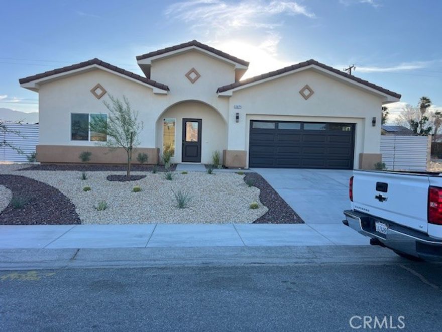 For Lease – Brand New Construction in Desert Hot Springs!



Welcome to your modern desert retreat! This brand new 3-bedroom, 2-bathroom home offers 1,557 sqft of thoughtfully designed living space, combining comfort, efficiency, and style.

Step inside to discover an open-concept floor plan with abundant natural light and sleek finishes throughout. The spacious kitchen is perfect for entertaining, featuring modern cabinetry, quartz countertops, and stainless steel appliances. Each bedroom is generously sized, including a luxurious primary suite with a private bath and ample closet space.

Enjoy the peace of mind and savings that come with solar power, plus the convenience of an attached 2-car garage. Outside, you’ll find a low-maintenance yard ideal for desert living.



Conveniently located near shopping, dining, golf, and just minutes from Palm Springs, this home is the perfect blend of modern living and desert charm.