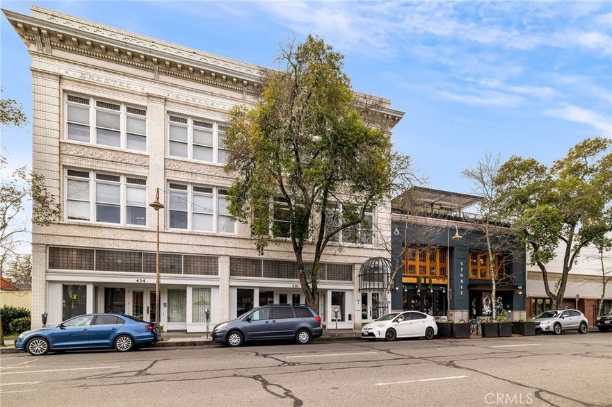 Professional office suite in the historic Silberstein Park Building. Suite 204 offers a functional floorplan with 3 private offices, a large conference / bullpen area, and kitchenette. Great location in downtown Chico right next to Stoble Coffee and Workplace. This well maintained and professional building features tall ceilings, large windows, an elevator, and custom finishes throughout, making this a highly attractive property. NNN lease.