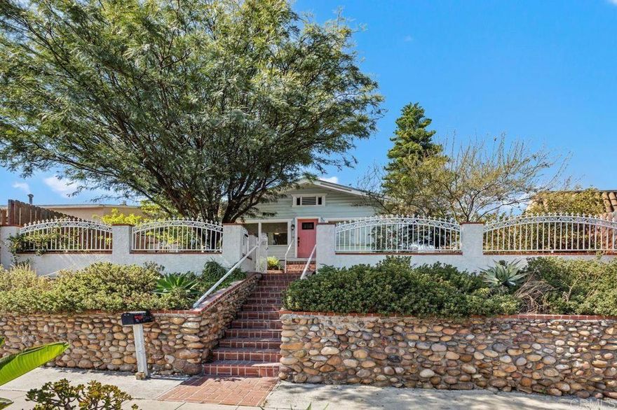 Welcome to this adorable 2BR/1BA single story bungalow nestled in the vibrant East San Diego neighborhood of Fairmount Village in City Heights. With 850 square feet of thoughtfully designed living space, this turn-key home perfectly blends vintage charm with modern sophistication. Perched well above the street, it offers exceptional privacy and lovely easterly views. Having more than double the lot space of some of the other nearby homes, the possibilities are endless. There is ample room to add on, start anew, build multi-units or convert the 2-car garage into an income producing granny flat, or even build an ADU above it. The generously sized lot has convenient alley access, is fully fenced with a 2-car detached garage and has additional space for extra off-street parking on the large concrete pad next to the garage. The outdoor space offers multiple options—whether it’s gardening, relaxing under the sun or stars, dining alfresco on the large patio, or planning future expansion to increase income potential. Step inside to find a bright and airy floor plan featuring a beautifully refurbished kitchen complete with white shaker cabinets, sleek stainless energy-efficient appliances, elegant white quartz countertops, beautiful mosaic backsplash, and other stylish finishes—perfect for both everyday living and entertaining. There is even a separate space in the front bedroom that’s perfect for a small office, a sunny sitting area, workout room or a nursery. Original architectural details and warm natural light create a cozy yet refined atmosphere throughout. With central heating & air, large dual-pane windows, recessed lighting, in-home laundry and so much more, this sweet, move-in-ready home is the perfect blend of comfort, character and convenience. Enjoy the best of city living with local shops, cafes/restaurants, the Farmer's Market, Starbucks, Trader Joe's, the YMCA and City Heights Weingart Library nearby. City transit, local schools and parks are just minutes away, plus there is easy freeway access for a quick commute or weekend getaways. You are also close to San Diego's bustling downtown, the airport, Zoo, North Park and the county's beautiful beaches. And, if this isn’t enough to make you fall in love, there are no HOA fees or Mello-Roos! Don’t miss the opportunity to make this charmer your own… Dare to Dream, then make it yours! All information deemed reliable, but not guaranteed. Buyers/Buyer's Agents to verify all info in the MLS & marketing materials.
