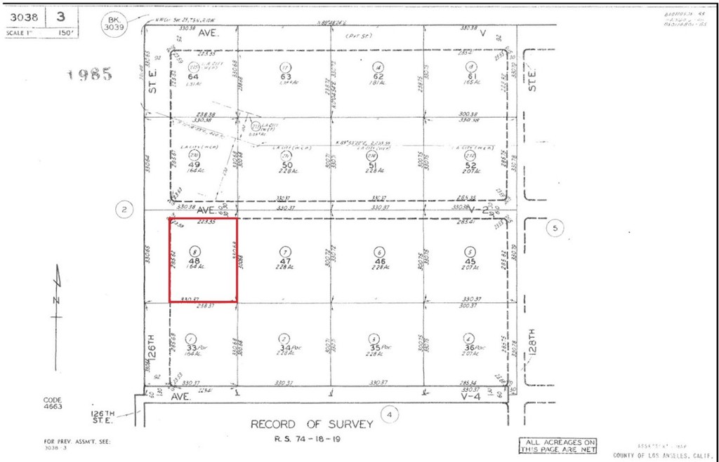 APN: 3038-003-008 Coordinates: 34.511778, -117.905028
2.5 acres for sale in LA county. This parcel is located on the corner or E Ave V-2 and 126th St E in Pearblossom, CA. Near to highway 138, this is an excellent location in the Antelope Valley with stores and restaurants nearby. Also nearby is the Angles National forest as well as many outdoor recreation areas in the foothills. Zoning is A22, heavy agricultural use, check with city for usage questions.